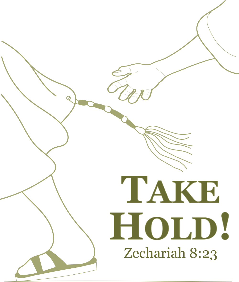 line drawing of a man walking wearing tassels and the hand of man reaching for the tassel from behind